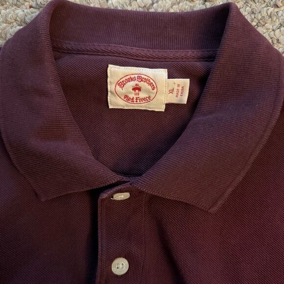 Brooks Brothers Red Fleece Maroon Cotton Polo- Size XL - Picture 4 of 13